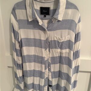 Rails Blue and White Striped Shirt